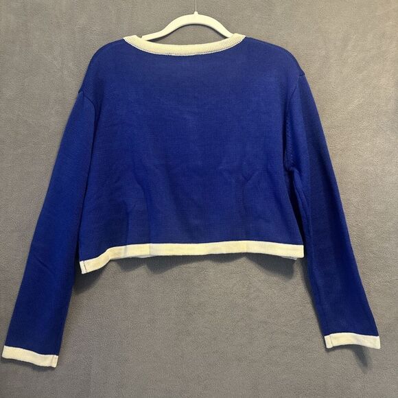 NWT Dolls Kill X Looney Tunes Cropped Cardigan Sweater Womens Plus Size 1X Blue - Picture 2 of 7